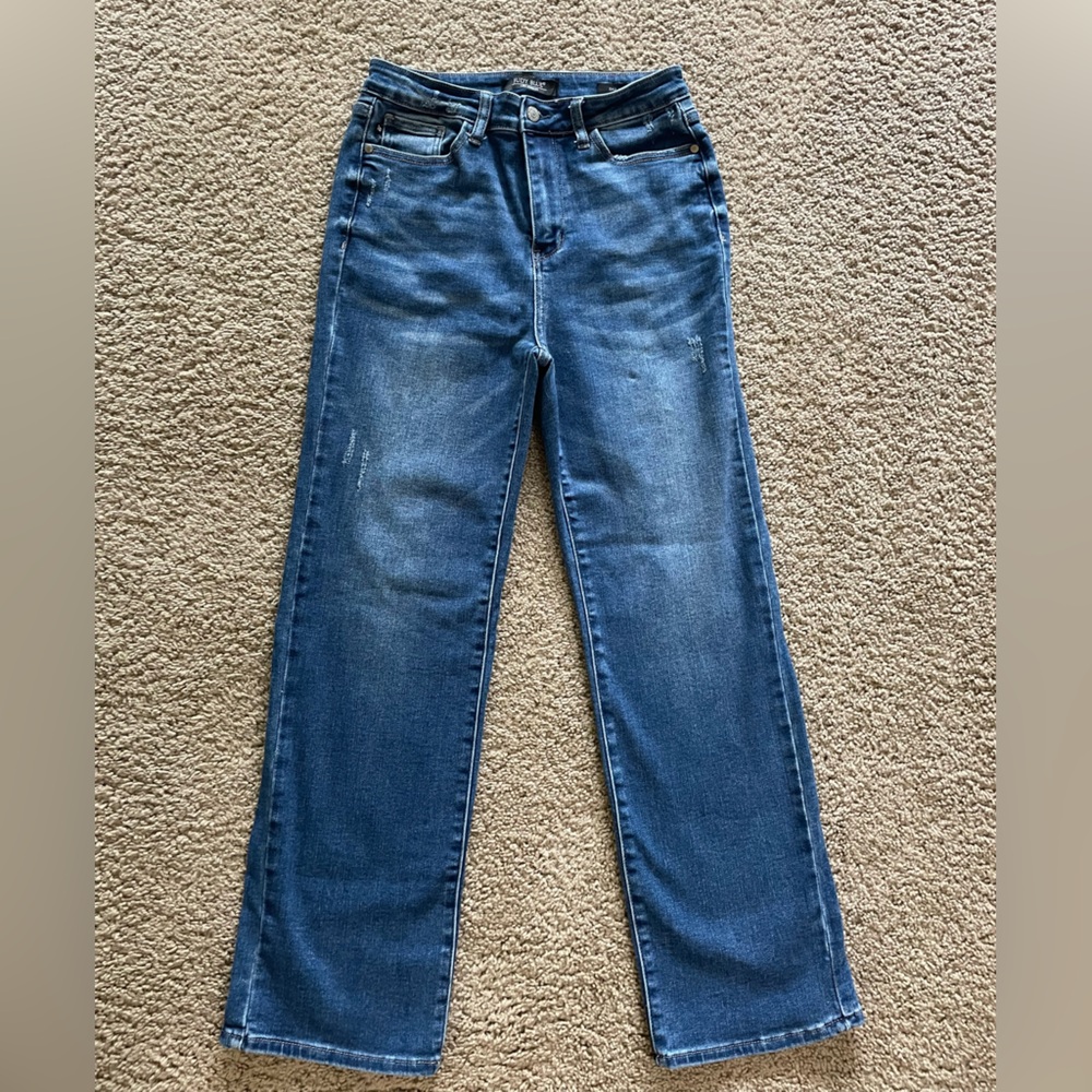 Judy Blue Jeans Womens 7/28 Blue Stretch Denim Medium Wash Dad Jean Casual Work